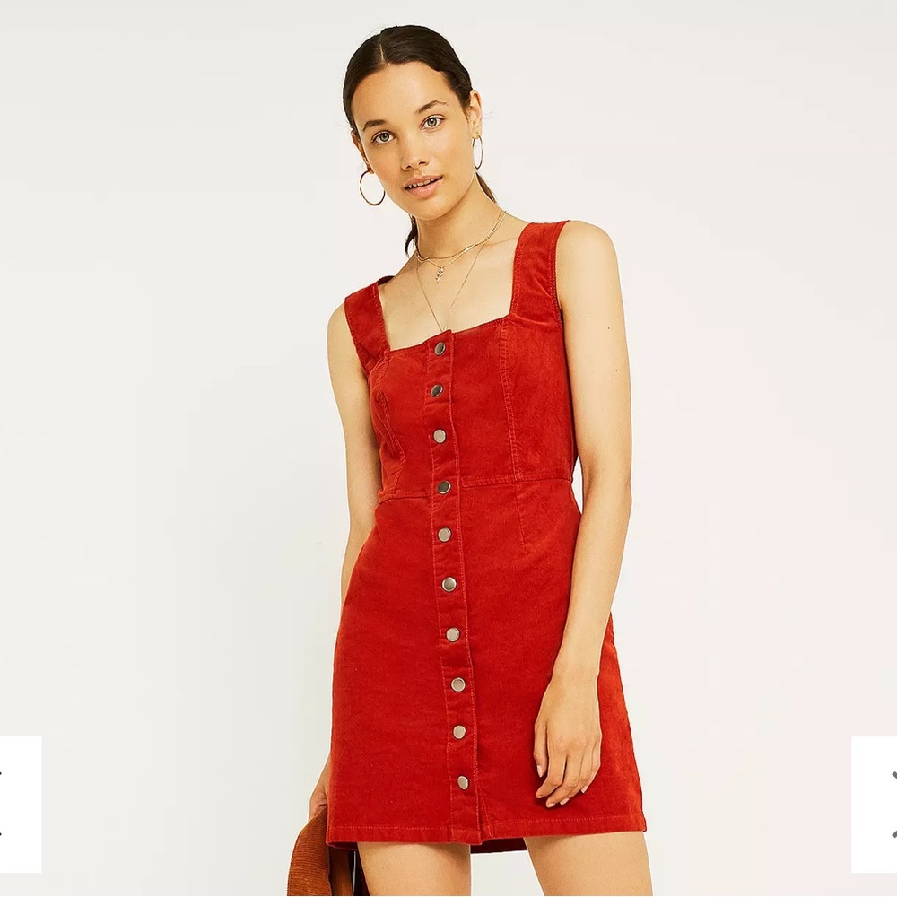 Urban Outfitters Red Corduroy Mini Dress